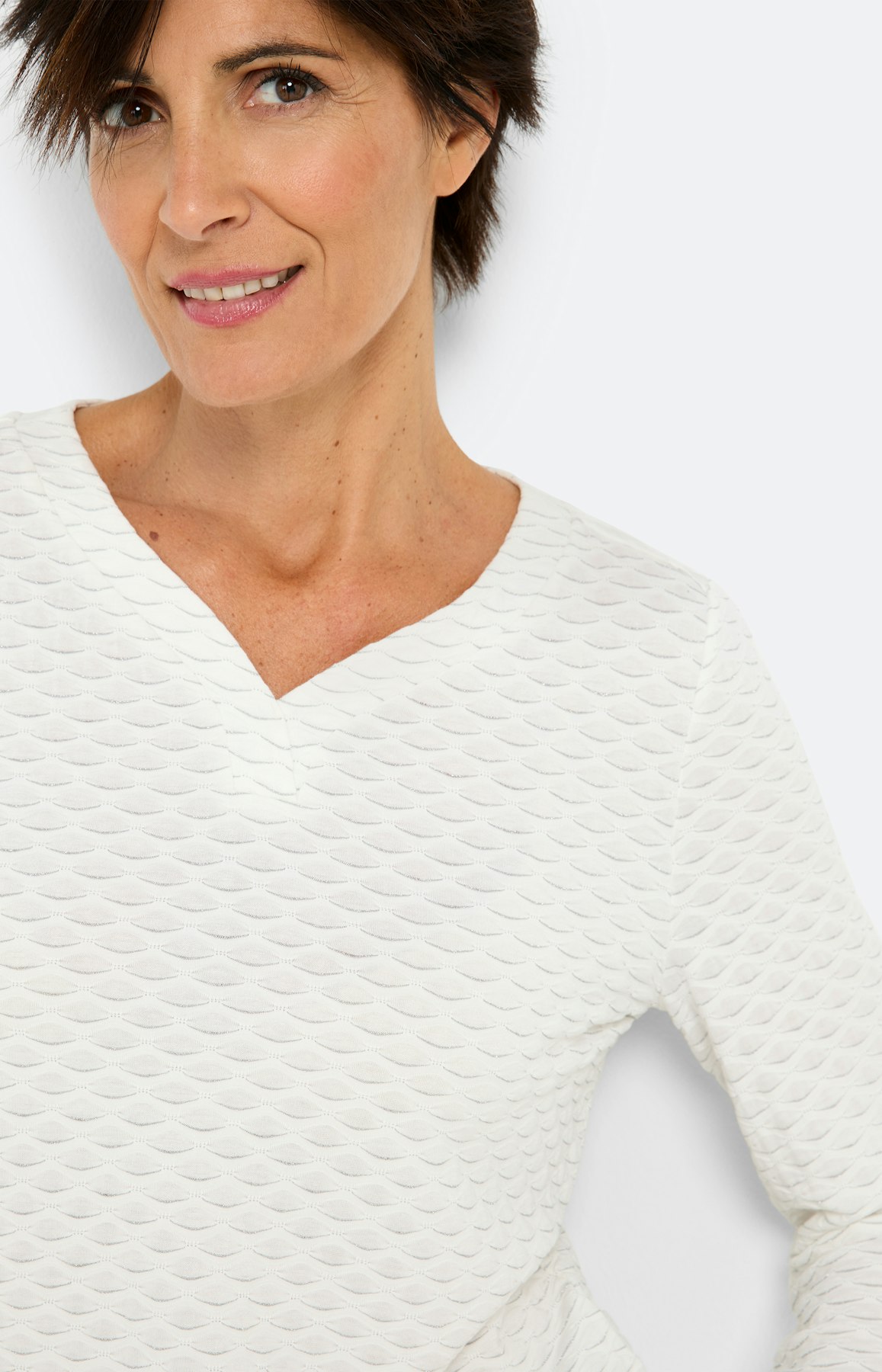 Shirt met glittereffect, wit