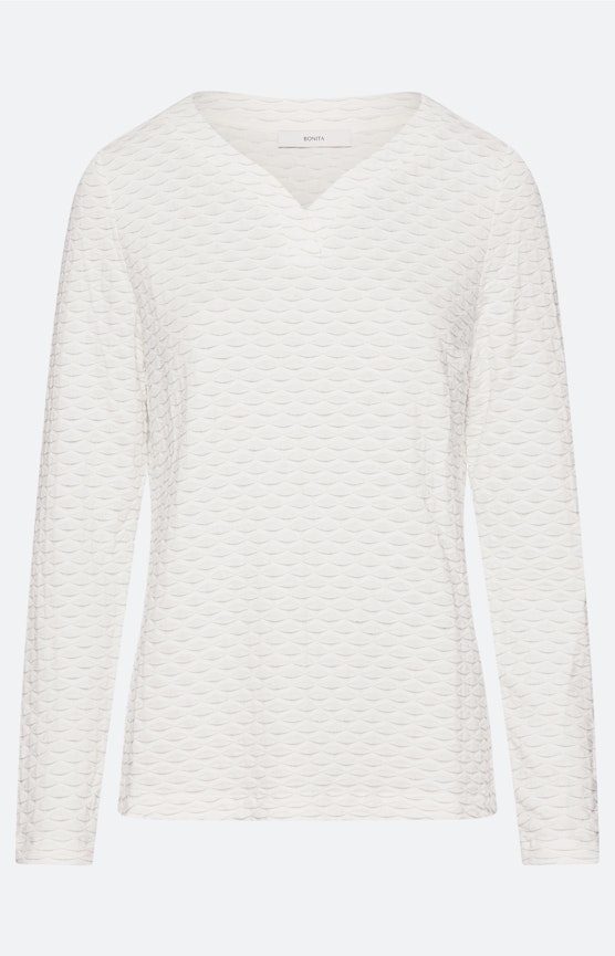 Shirt met glittereffect, wit