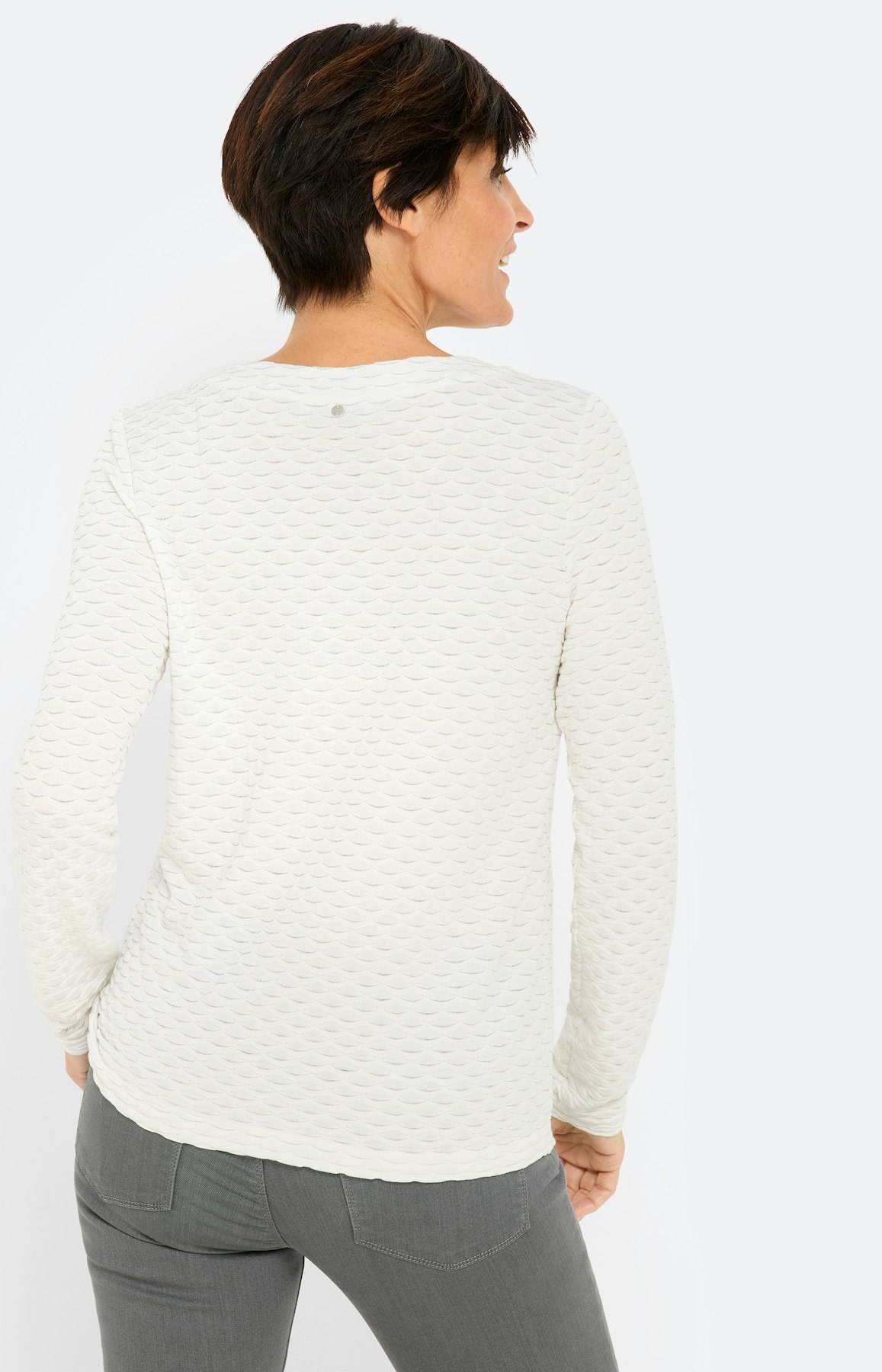 Shirt met glittereffect, wit