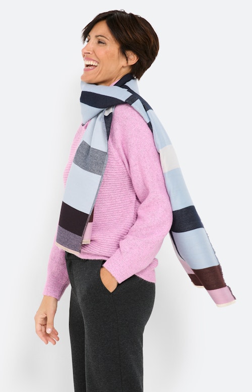 Sjaal met streepdessin, navy