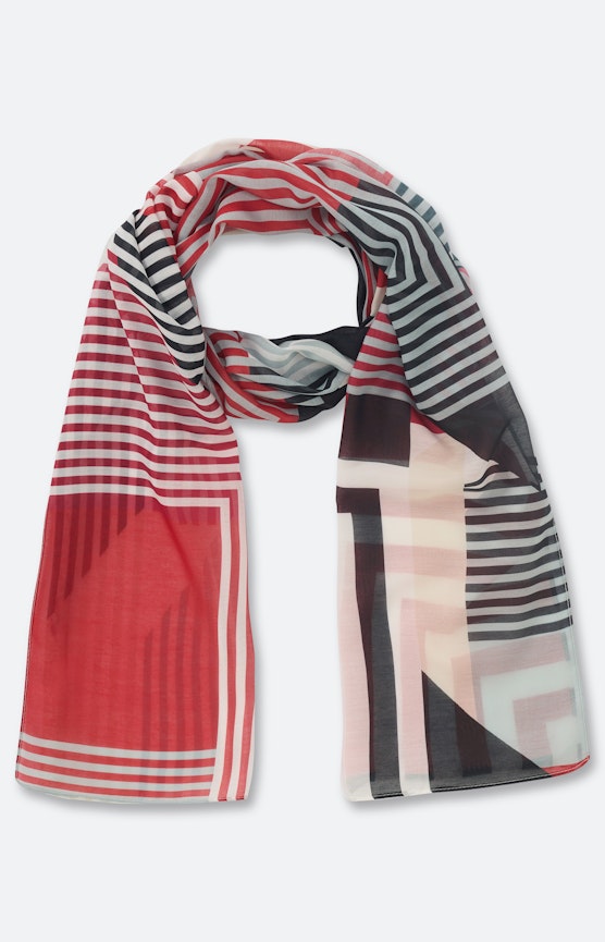 Schal im Mustermix, dunkelrot