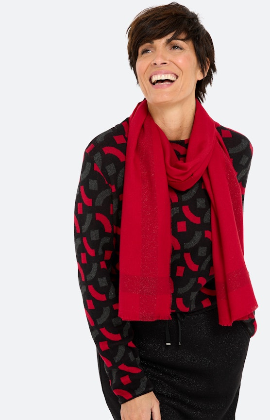 Schal mit Glitzer-Detail, dunkelrot