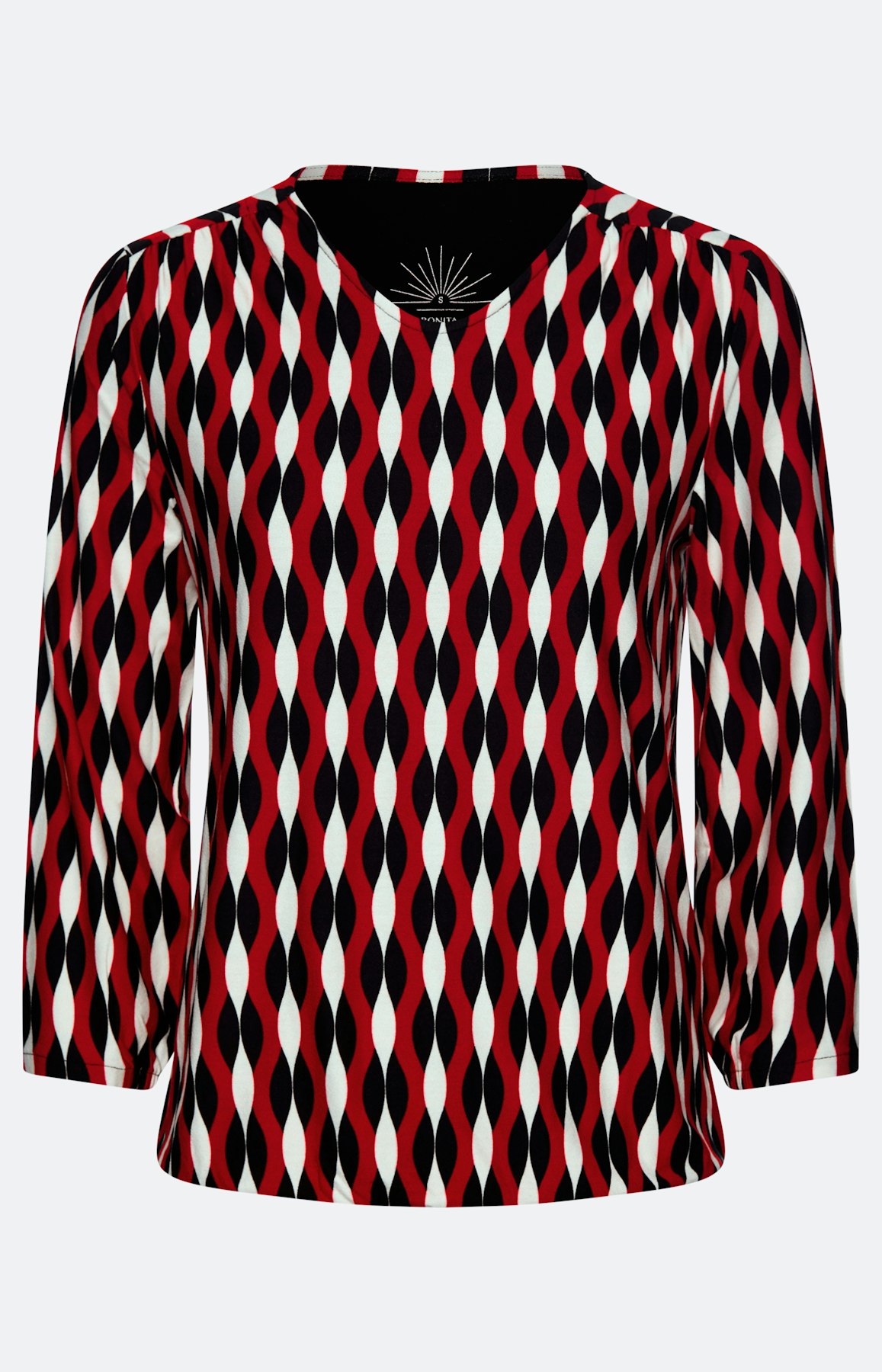 Shirt met print all-over, donkerrood