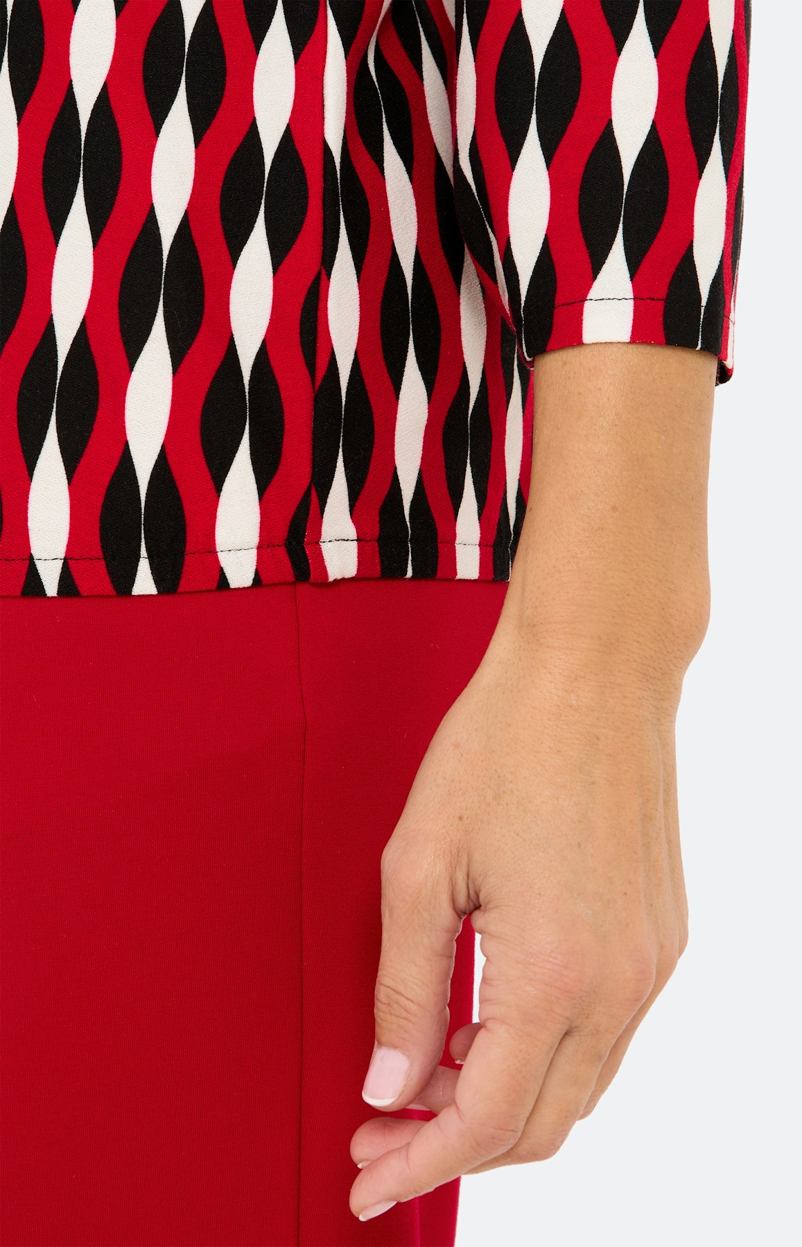 Shirt met print all-over, donkerrood