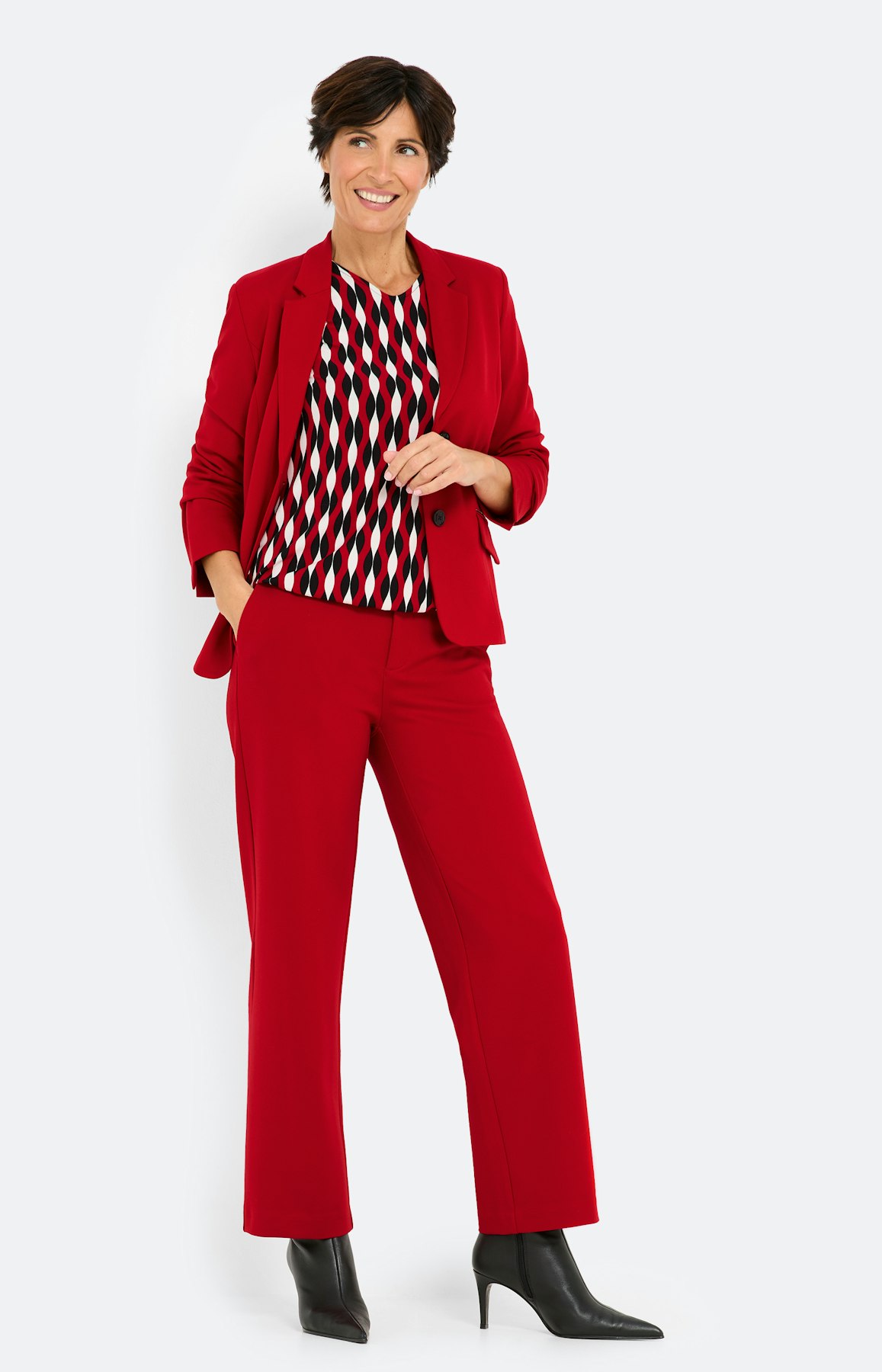 Shirt met print all-over, donkerrood