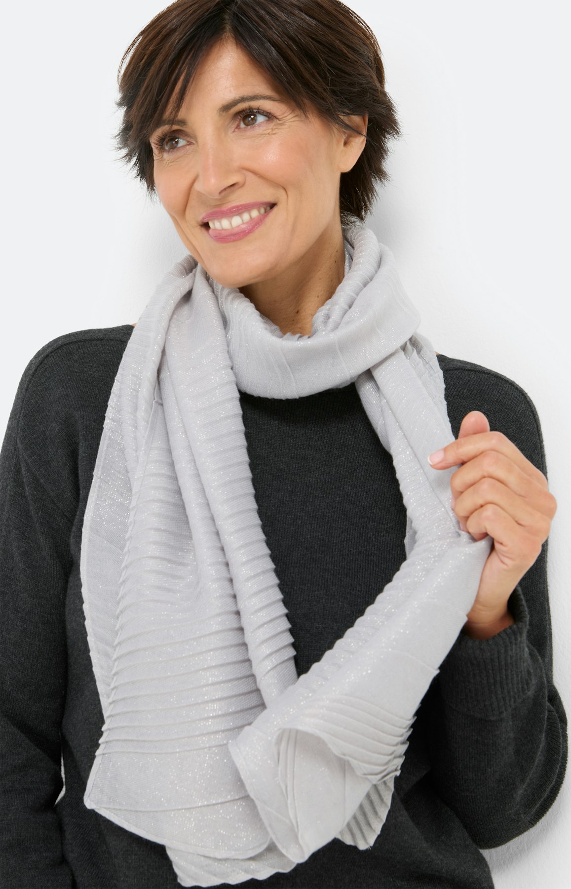 Sjaal met glittereffect, grijs
