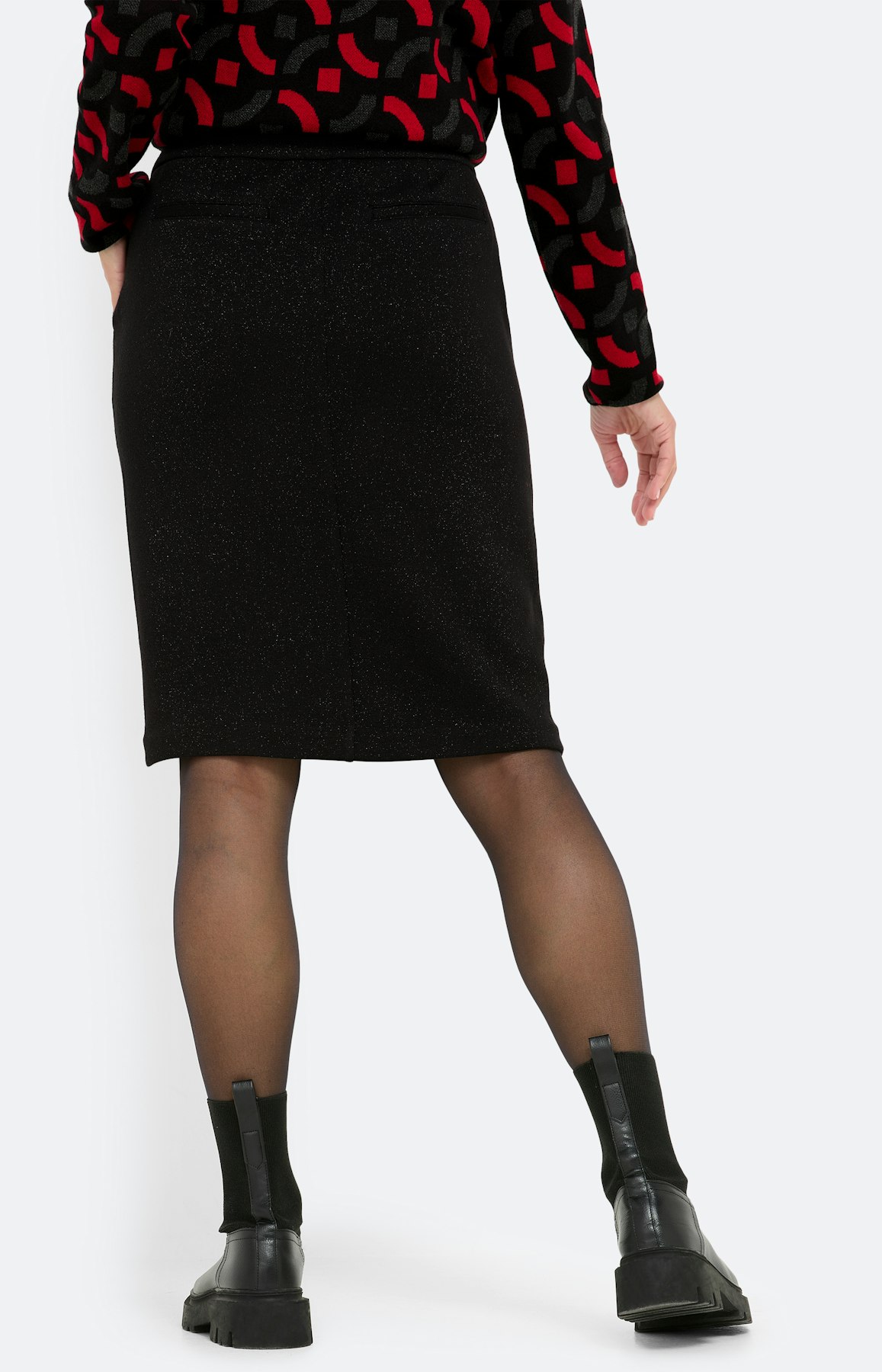 Rok met glittereffect, zwart