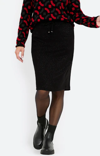 Rok met glittereffect, zwart