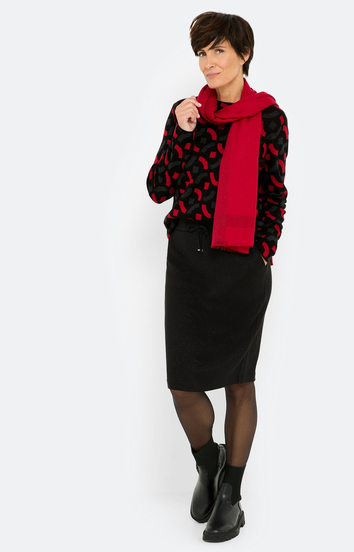 Rok met glittereffect, zwart