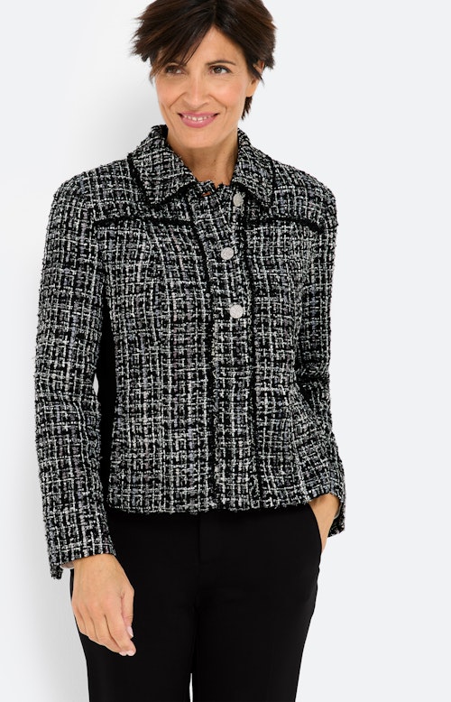 Blazer met glittereffect, zwart