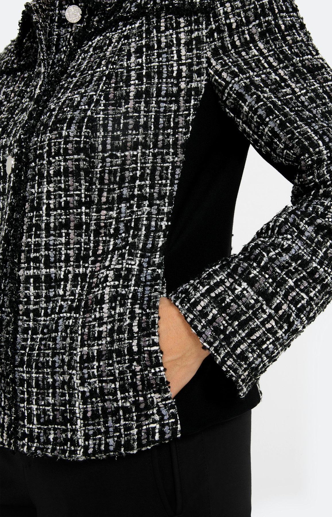 Blazer met glittereffect, zwart