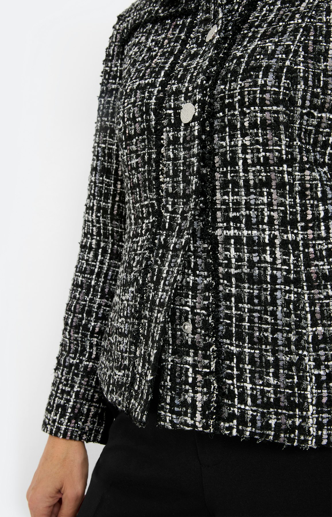 Blazer met glittereffect, zwart