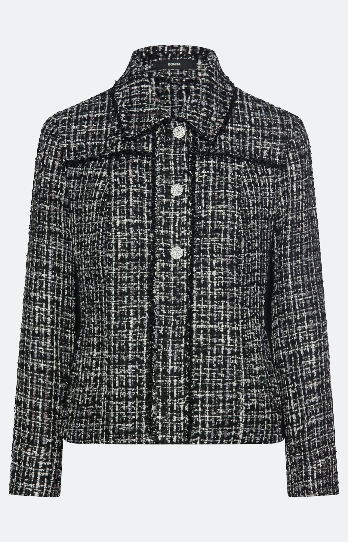 Blazer met glittereffect, zwart