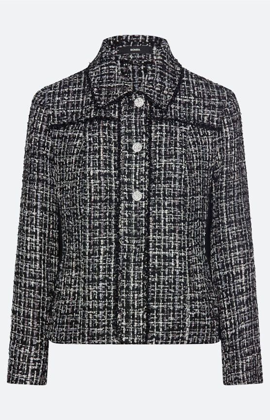 Blazer met glittereffect, zwart