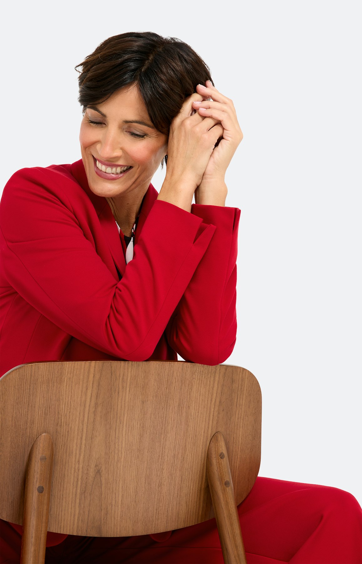 Blazer met stretchaandeel, donkerrood