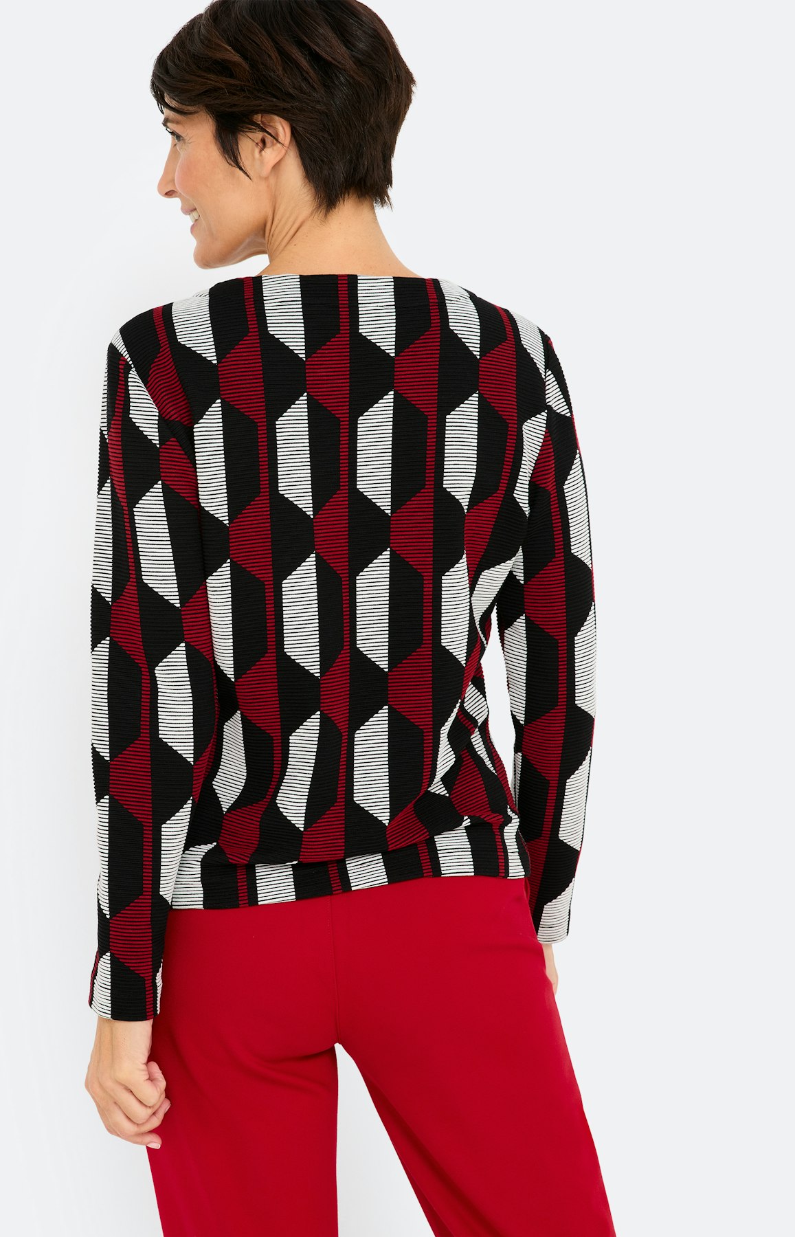 Sweatshirt met motief, donkerrood