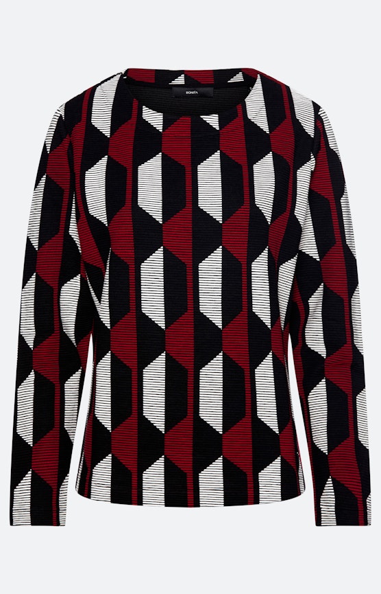 Sweatshirt met motief, donkerrood