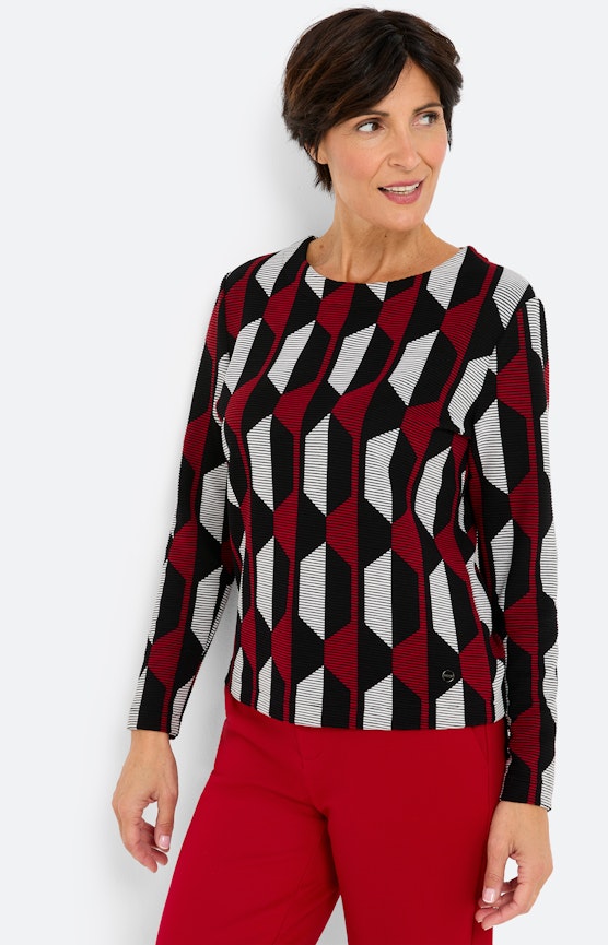 Sweatshirt met motief, donkerrood