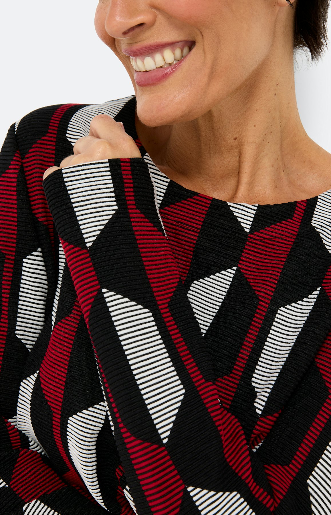 Sweatshirt met motief, donkerrood