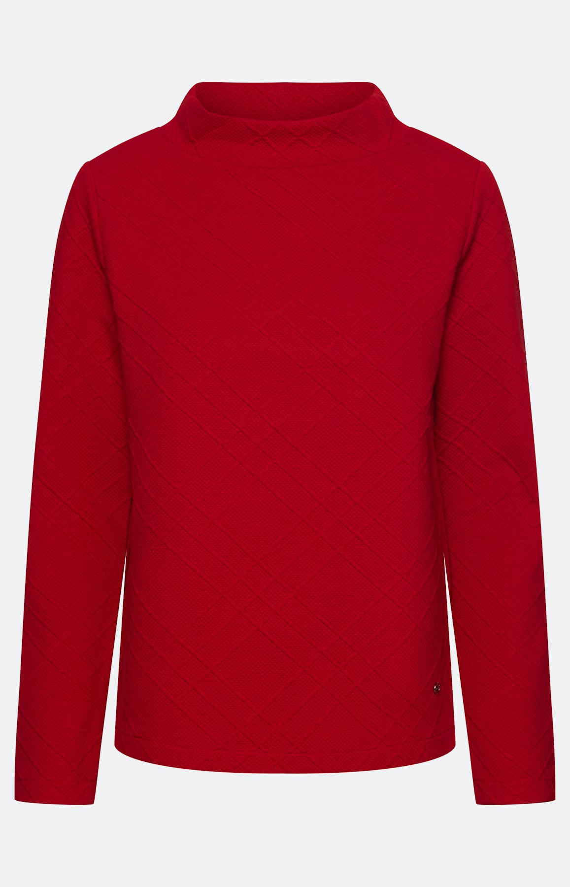 Sweatshirt met ruitstructuur, donkerrood