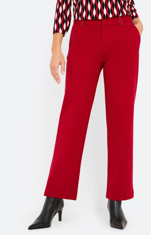 Marlene-broek, 30 inch, donkerrood