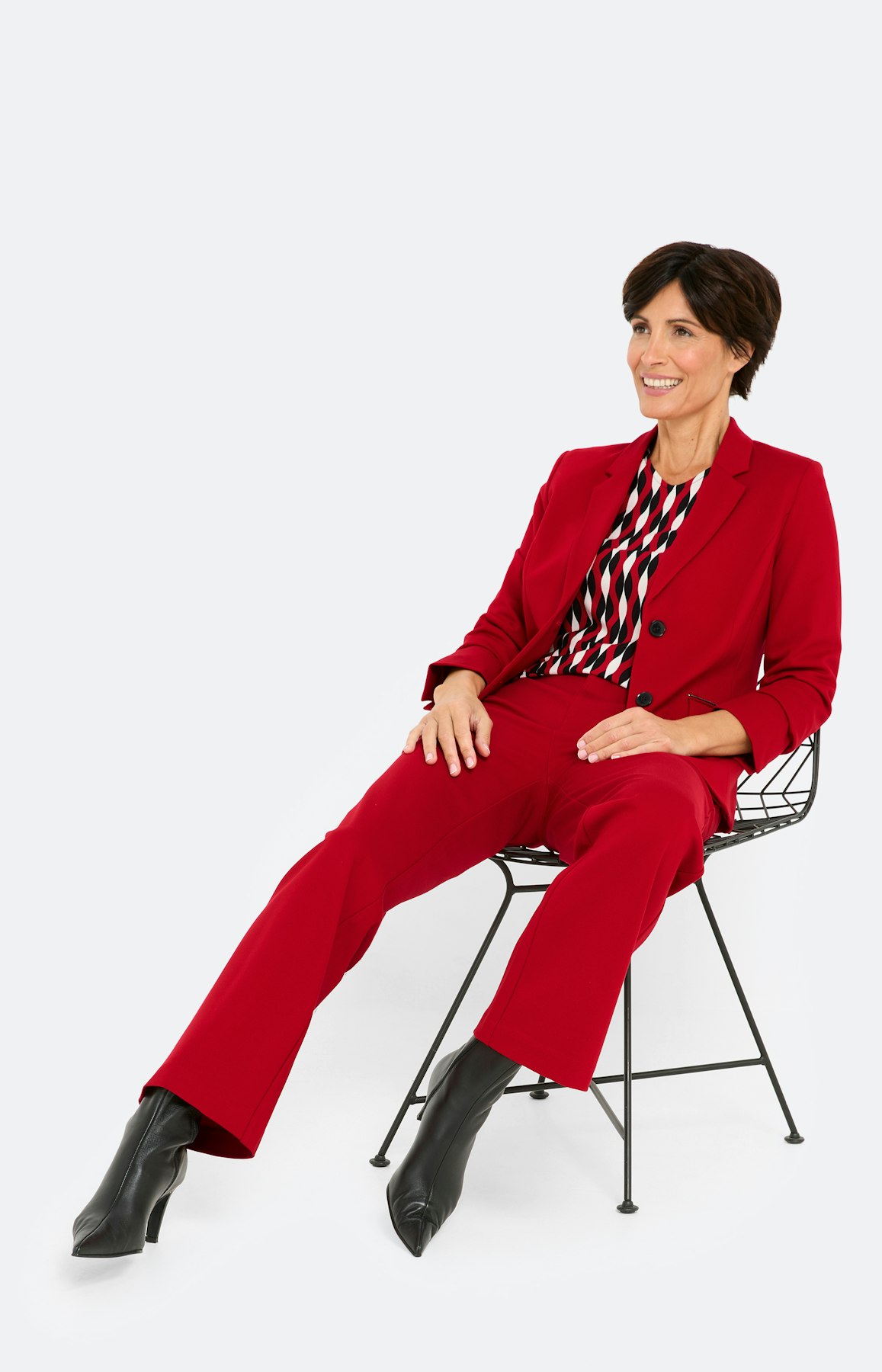 Marlene-broek, 30 inch, donkerrood