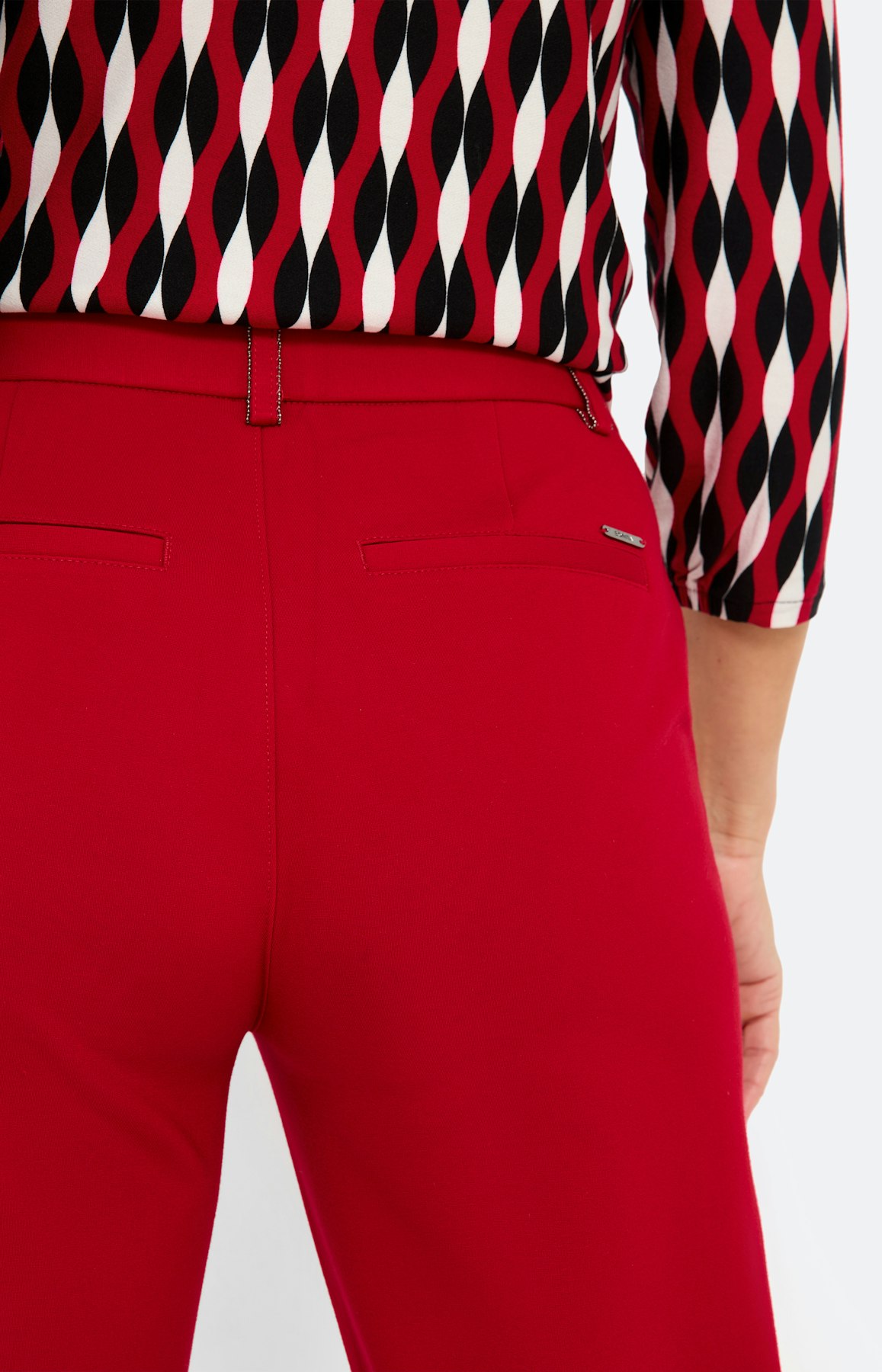 Marlene-broek, 30 inch, donkerrood