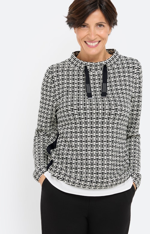 Sweatshirt in laagjes-look, zwart