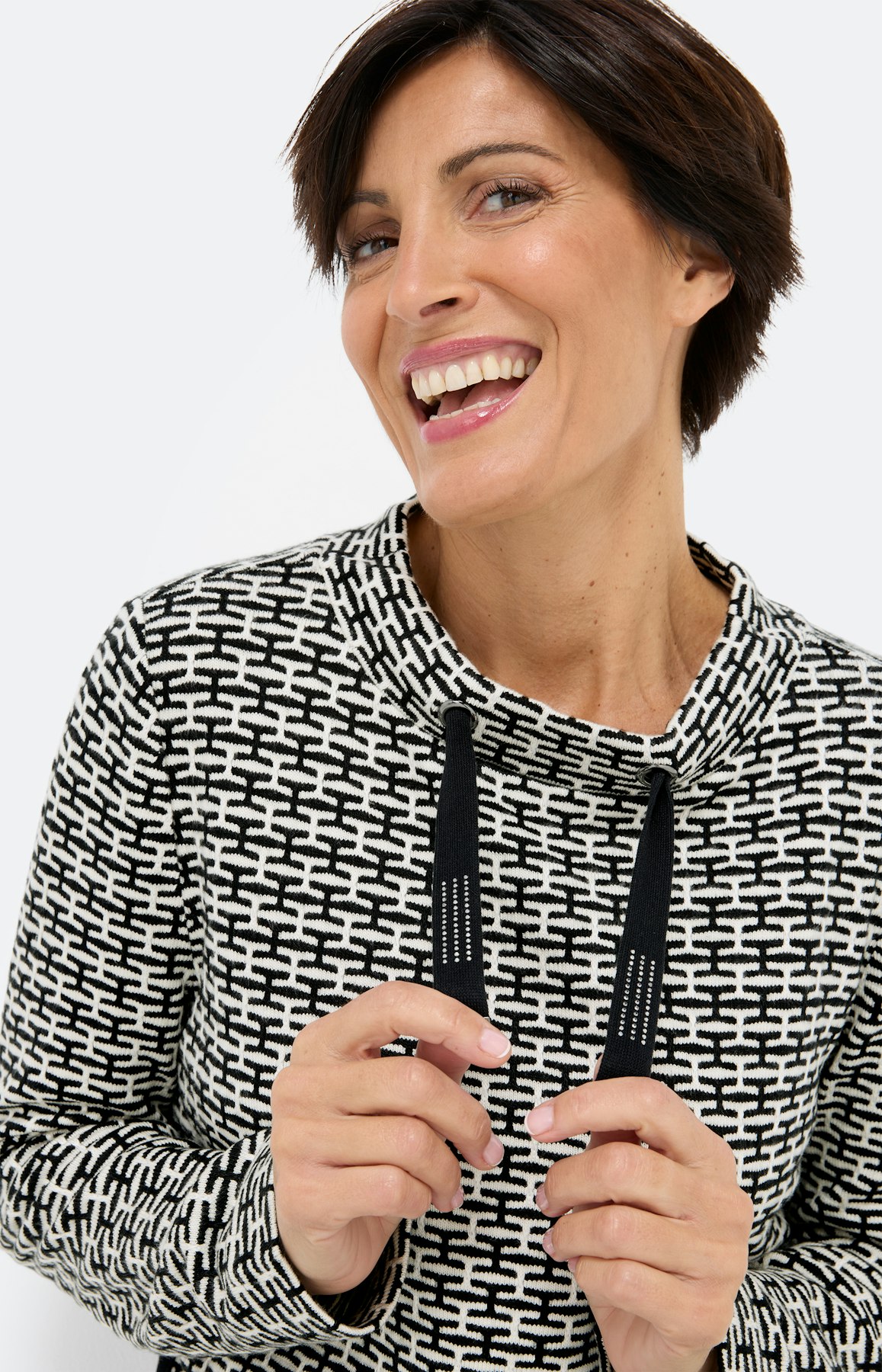 Sweatshirt in laagjes-look, zwart