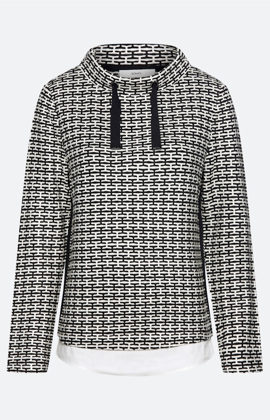 Sweatshirt in laagjes-look, zwart