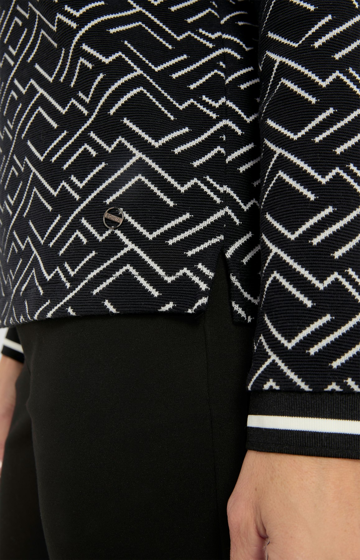 Sweatshirt met jacquardmotief, zwart