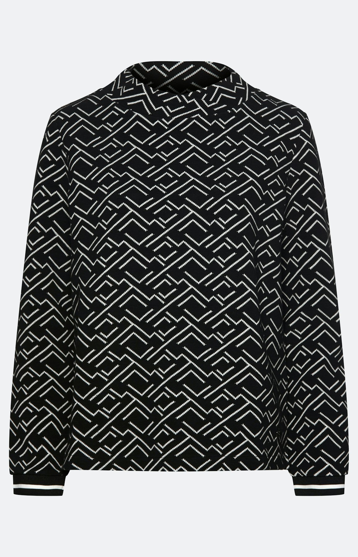 Sweatshirt met jacquardmotief, zwart