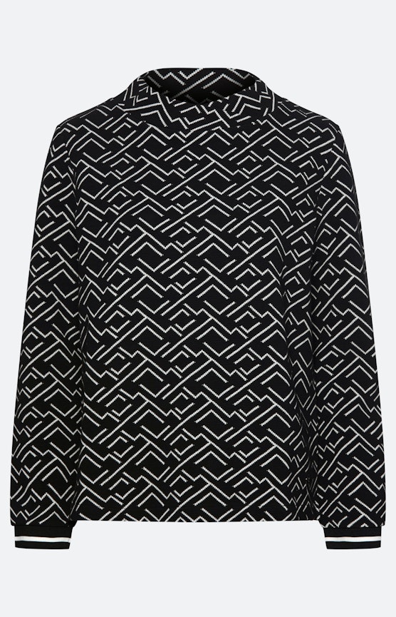 Sweatshirt met jacquardmotief, zwart