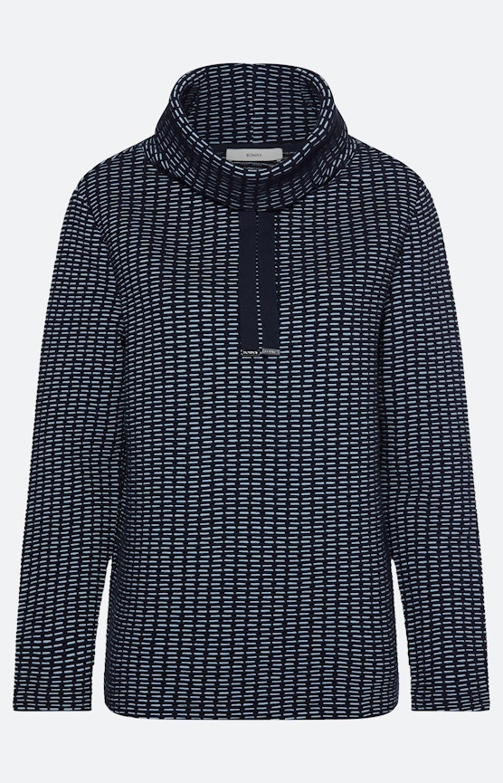 Sweatshirt mit Streifenstruktur, navy