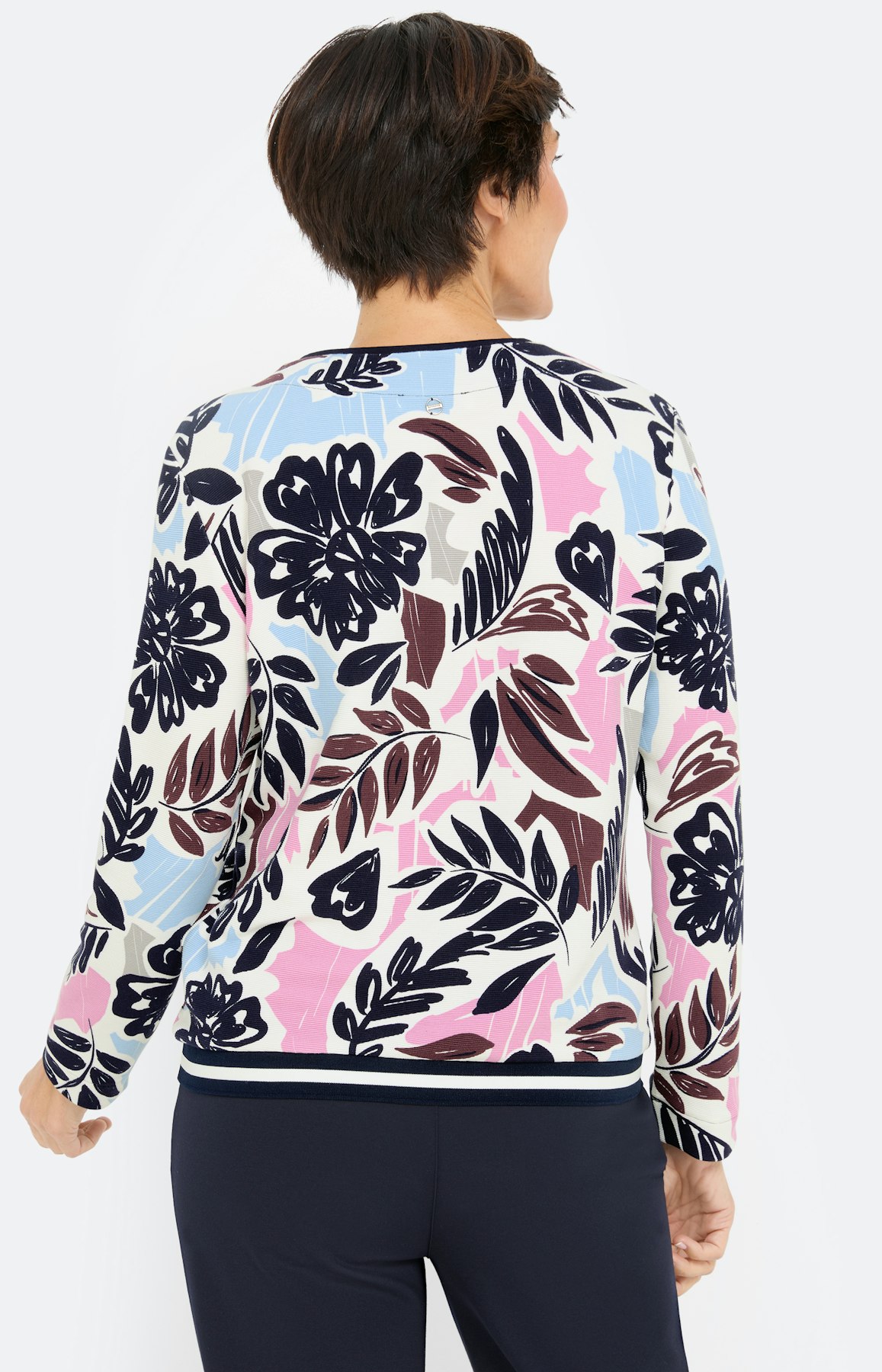 Sweatshirt met print all-over, navy