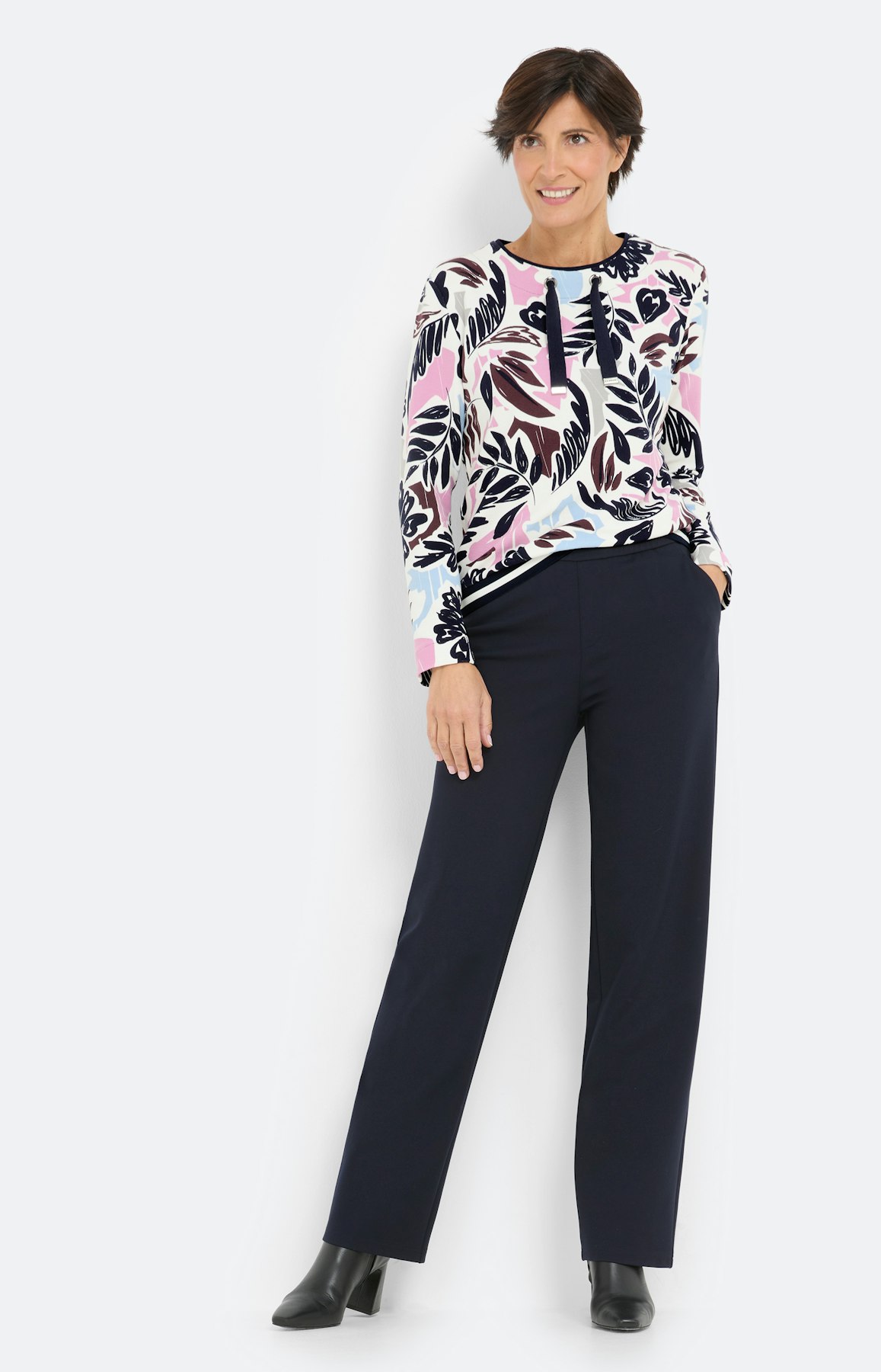 Sweatshirt met print all-over, navy