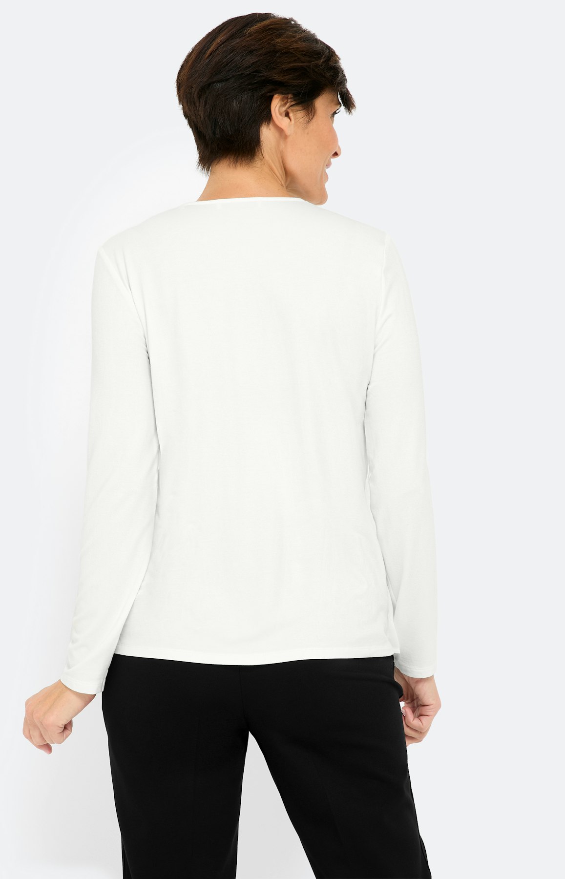 Blouse in een mix van materialen, wit