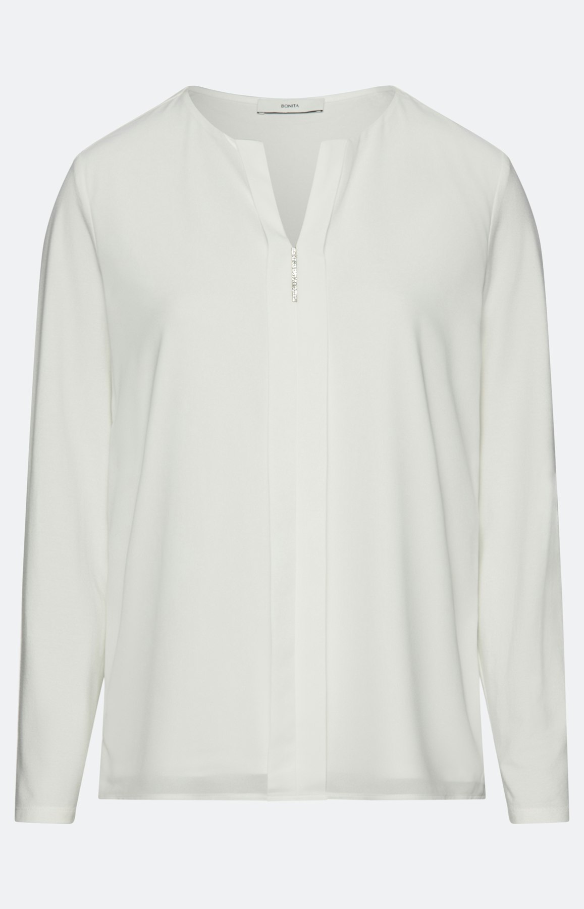 Blouse in een mix van materialen, wit