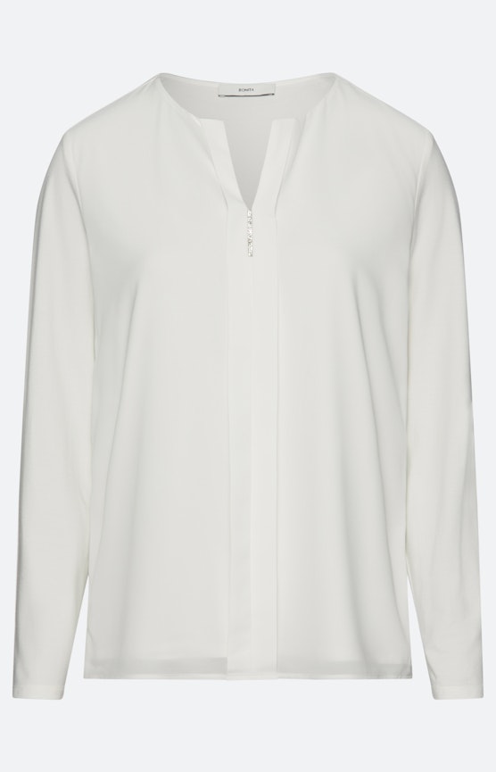 Blouse in een mix van materialen, wit