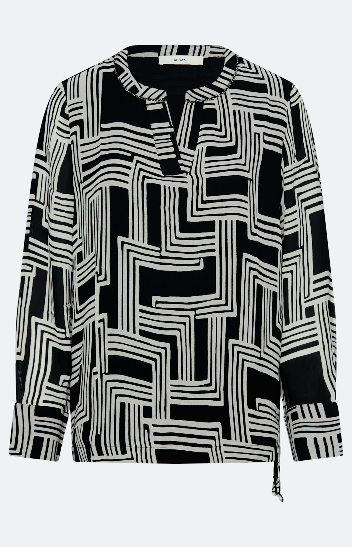 Blouse met grafische print, zwart