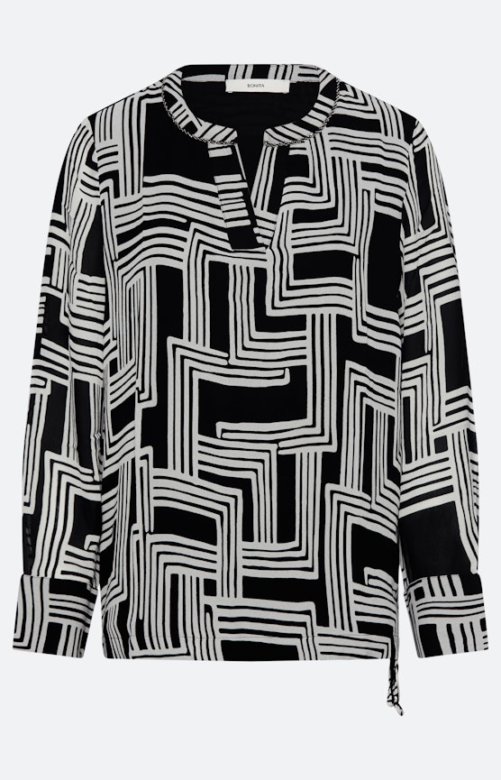 Blouse met grafische print, zwart