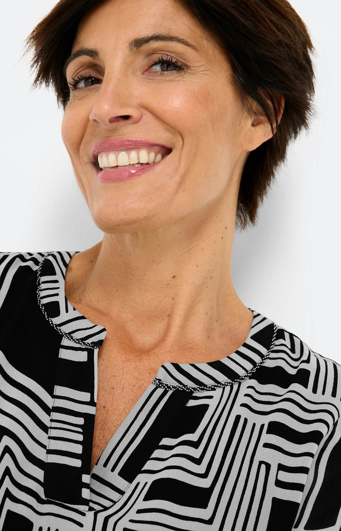 Blouse met grafische print, zwart