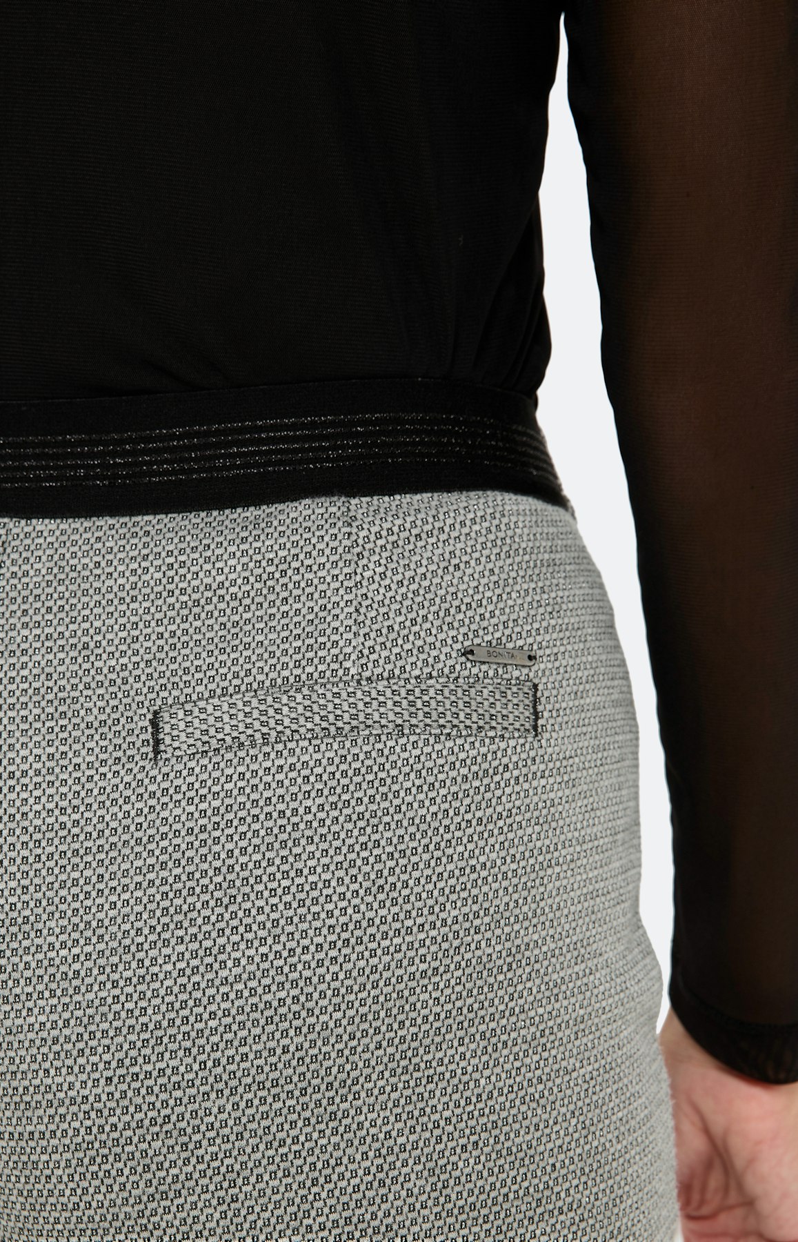 Broek met glitter, 30 inch, grijs