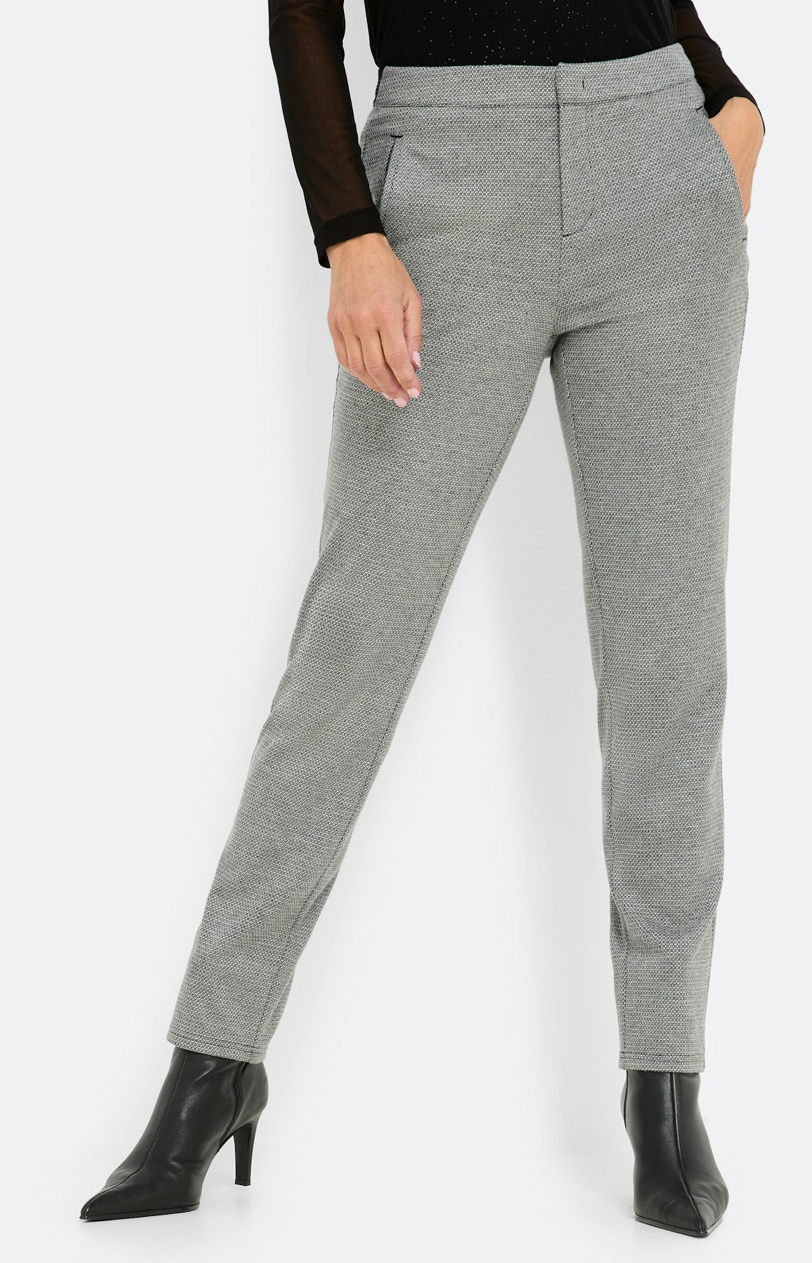 Broek met glitter, 30 inch, grijs