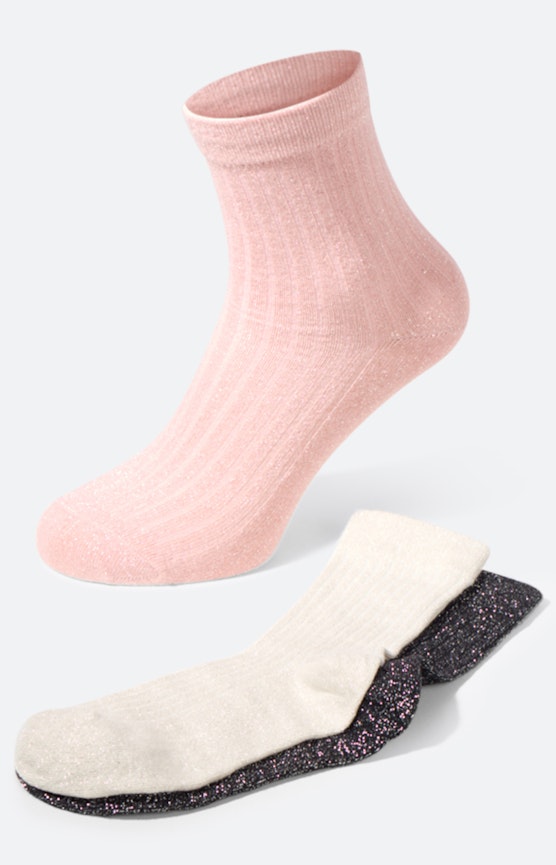 Socken im 3er-Set, glitzer