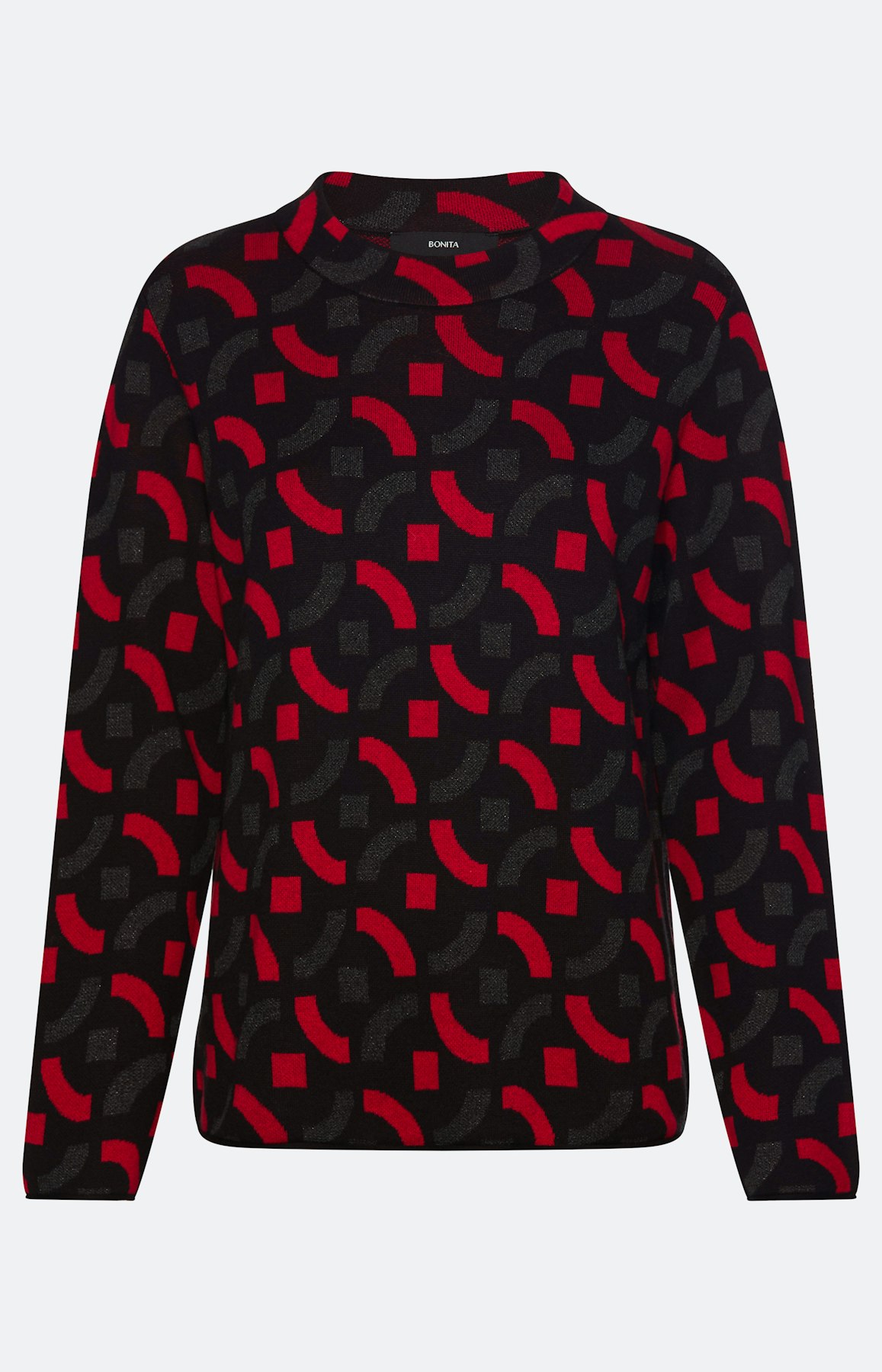 Trui met jacquardmotief, zwart