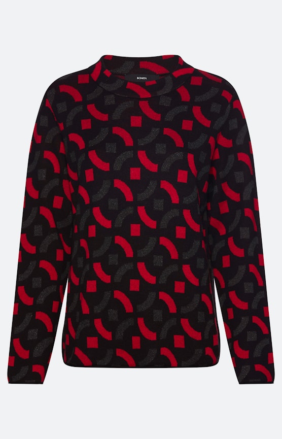 Trui met jacquardmotief, zwart