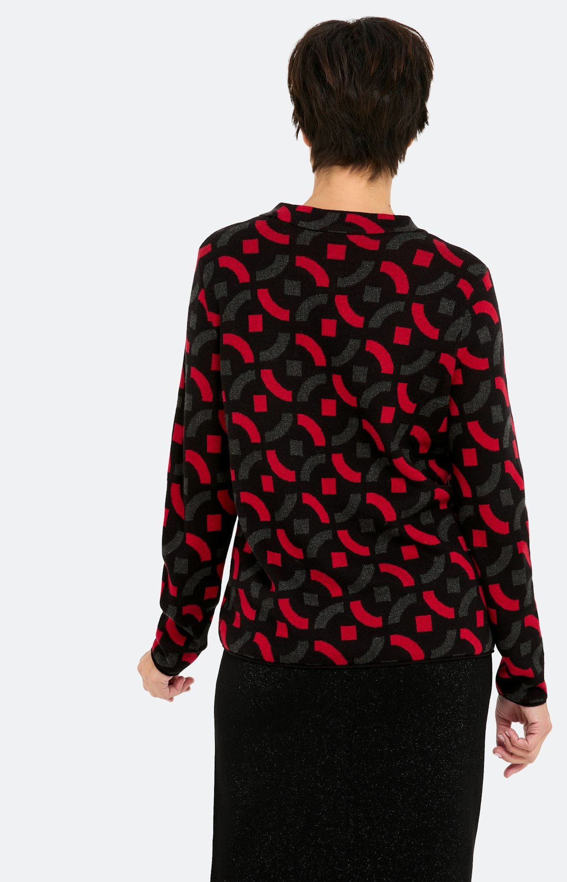 Trui met jacquardmotief, zwart