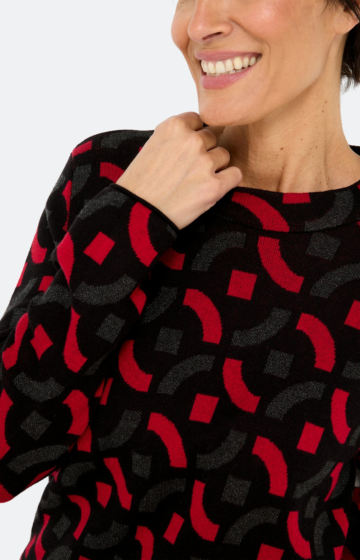 Trui met jacquardmotief, zwart