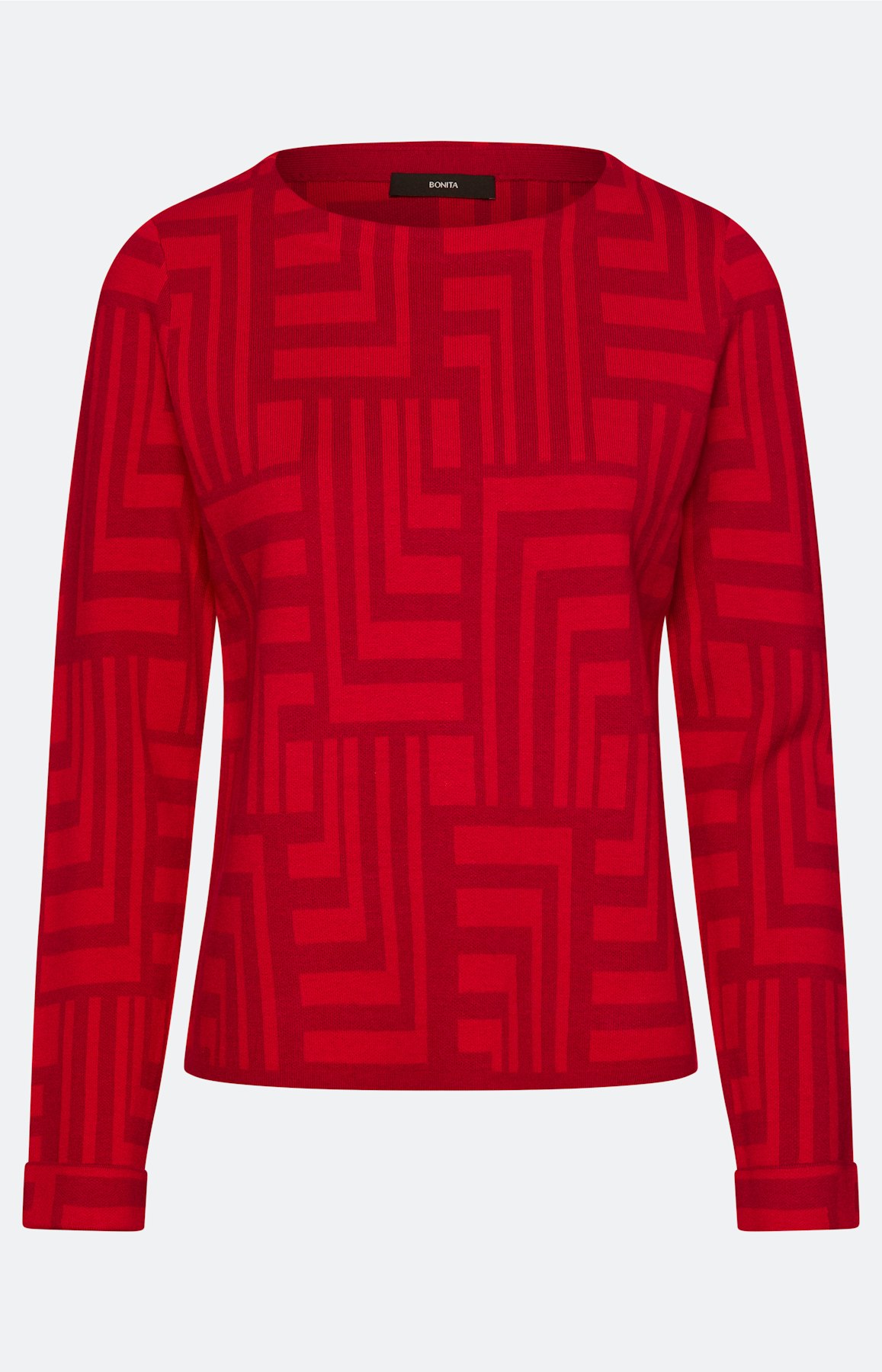 Trui met jacquardmotief, donkerrood